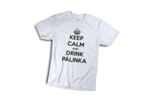 Keep calm and drink pálinka férfi fekete póló minta termék kép