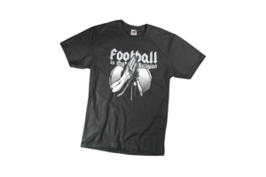 Football is my religion vicces férfi póló termék minta