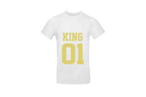 King 01 póló férfi sárga minta