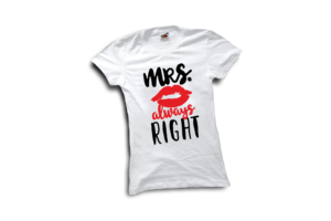 Mrs. Right női póló termék minta