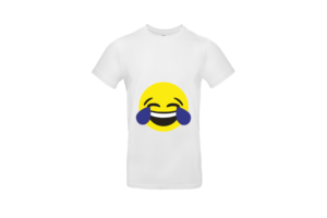 Nevető emoji póló férfi fekete minta