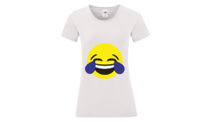 Nevető emoji póló női fekete minta