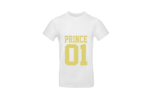 Prince 01 póló férfi sárga fehér alapon minta