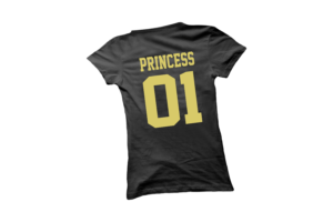Princess 01 női fekete-arany póló minta termék kép