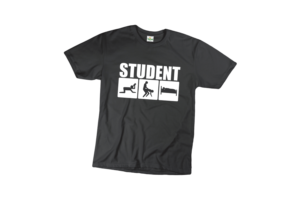 Student vicces férfi póló termék minta