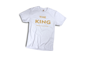 The king sárga póló fehér férfi minta
